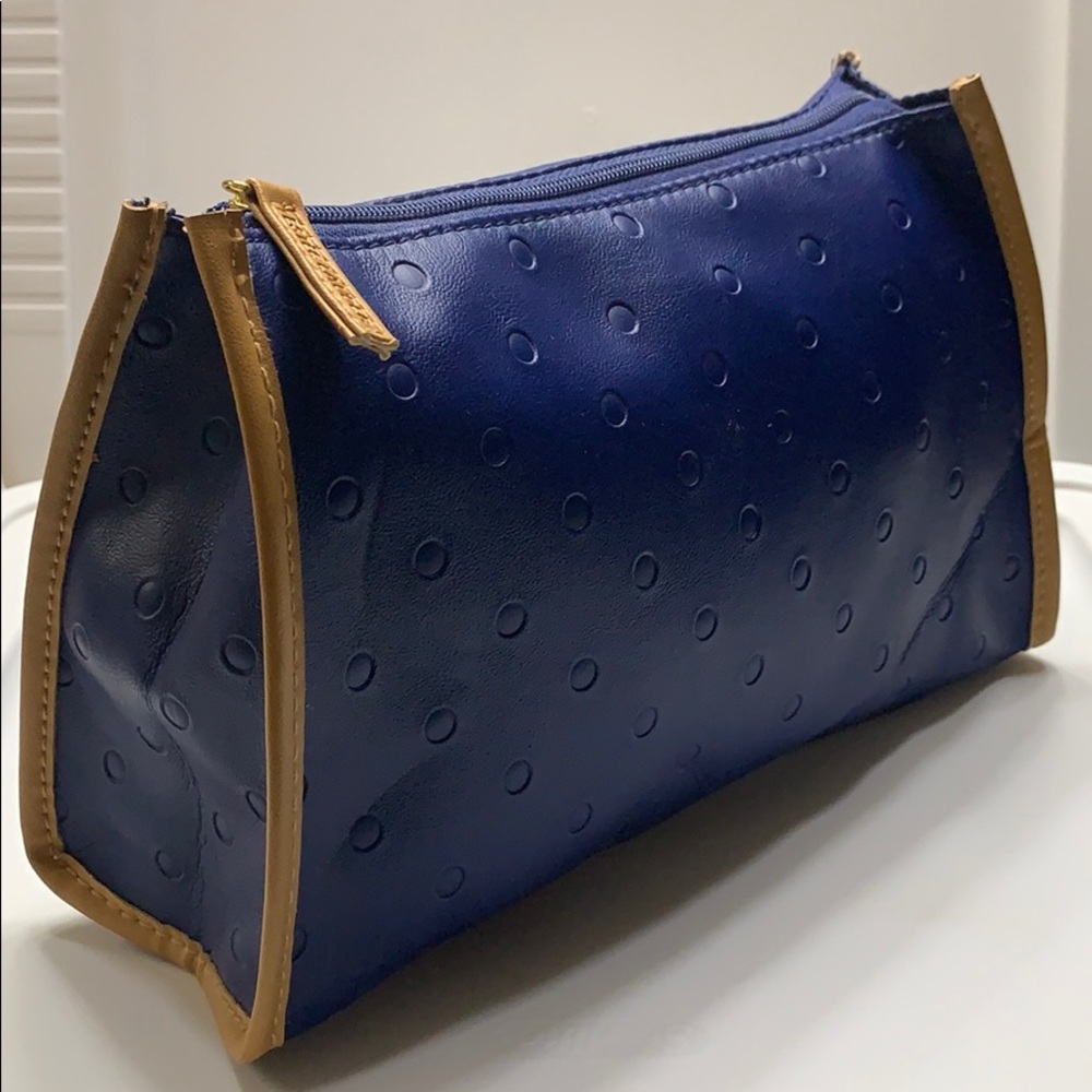 🆕 Estée Lauder Cosmetic Bag Blue / Tan